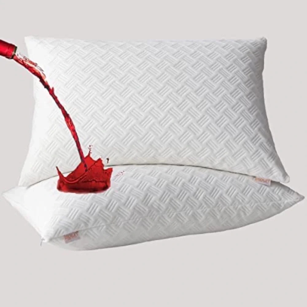 Waterproof Cooling Bamboo Soft Pillowcase Protective Covers Queen Set of 2